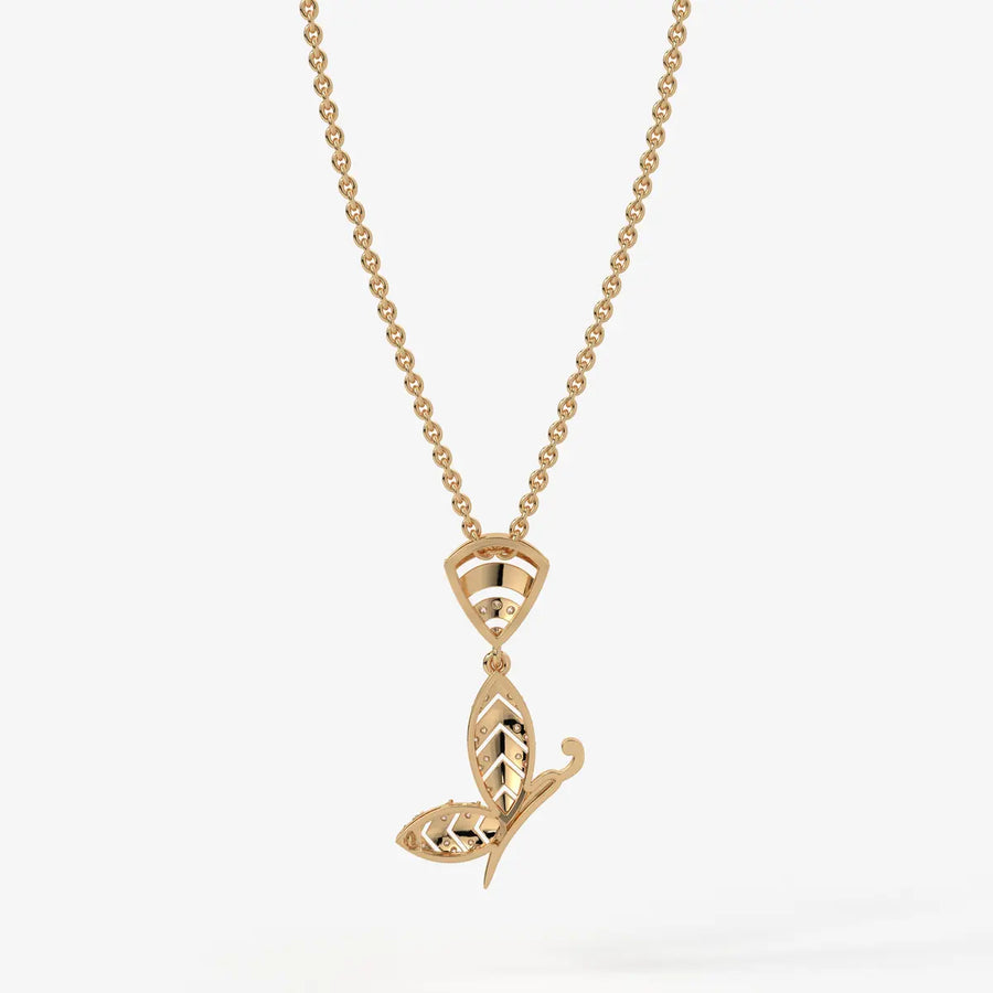 Crystal Butterfly Drop Pendant