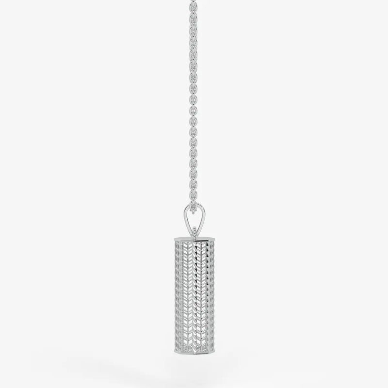 Chevron Lattice Cylinder Drop Pendant
