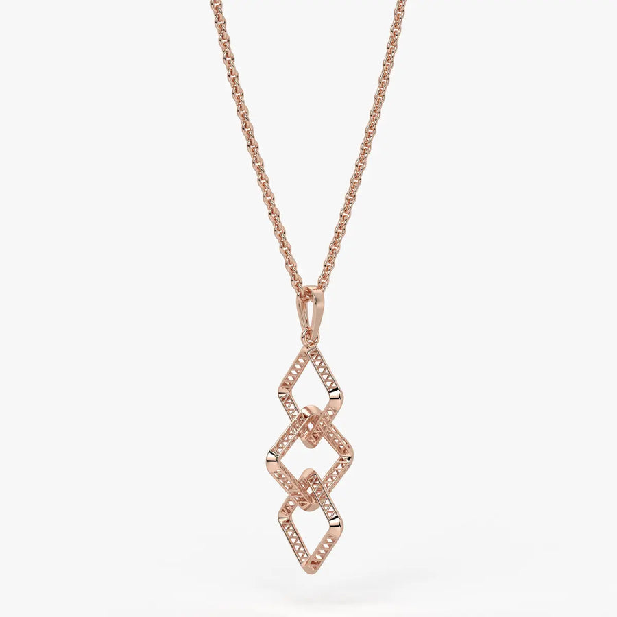 Interlinked Geometric Link Pendant