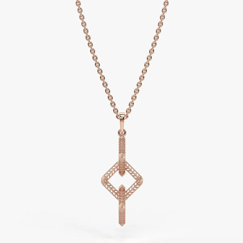 Interlinked Geometric Link Pendant