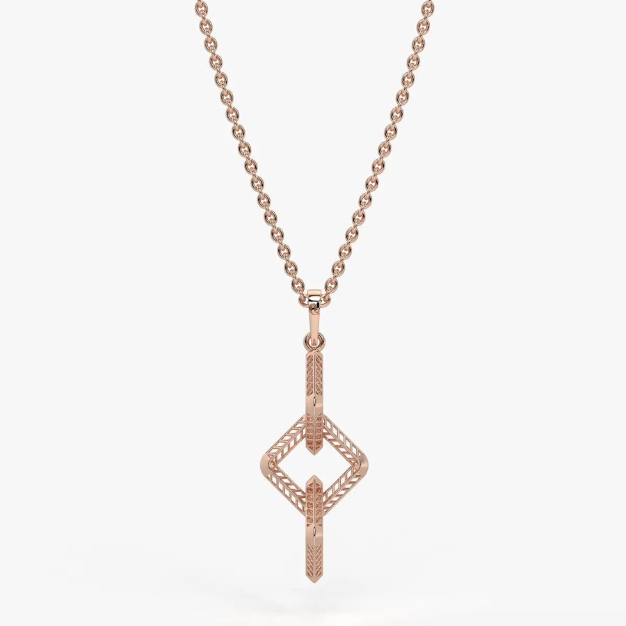 Interlinked Geometric Link Pendant