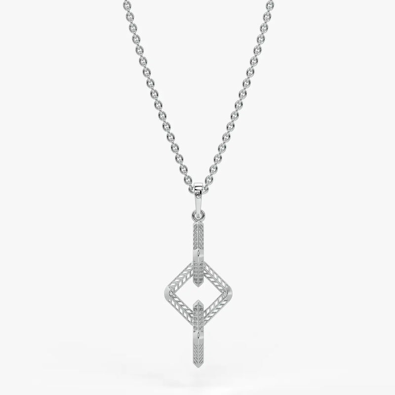 Interlinked Geometric Link Pendant