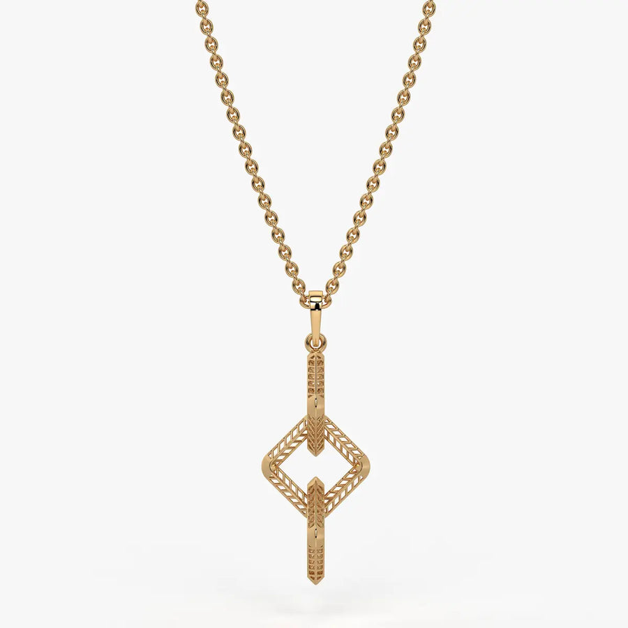 Interlinked Geometric Link Pendant