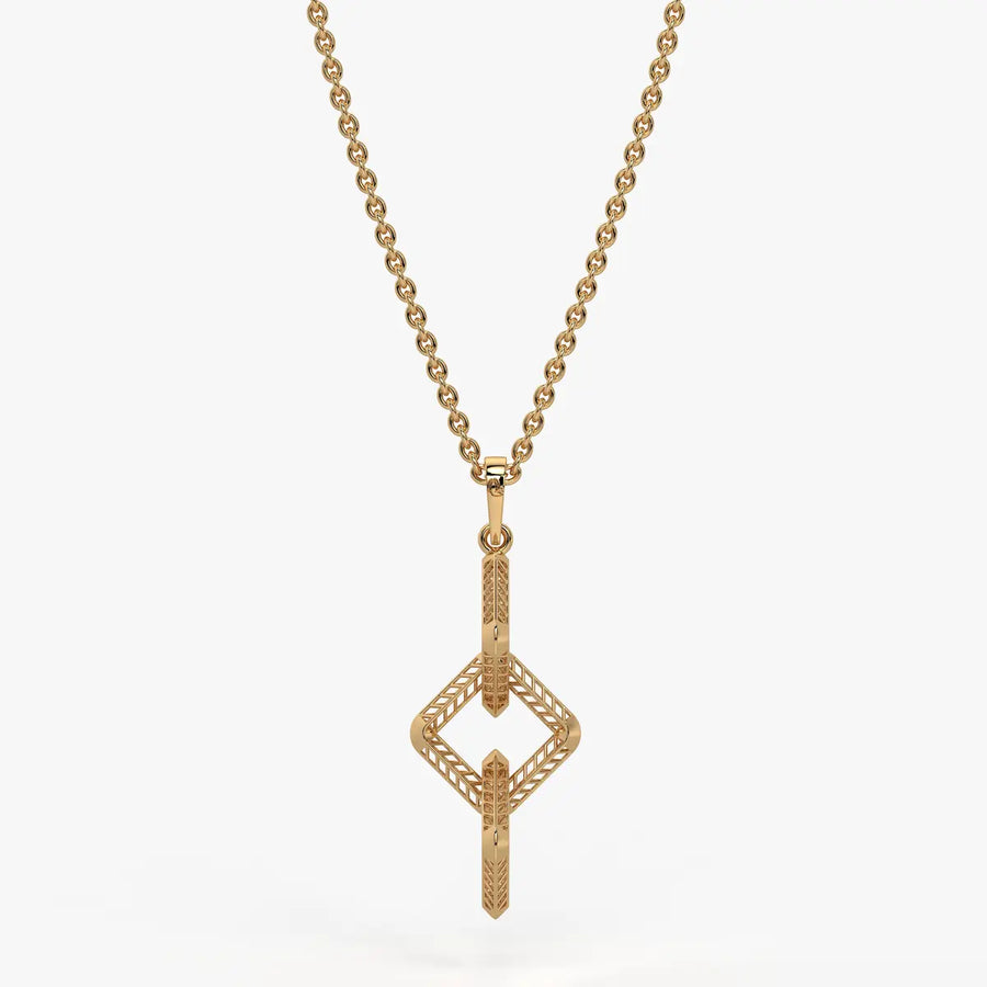 Interlinked Geometric Link Pendant
