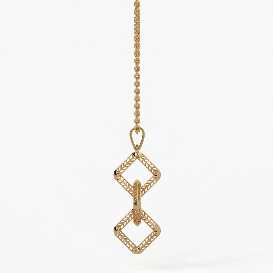 Interlinked Geometric Link Pendant