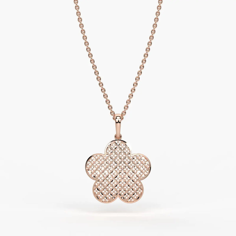 Petal Lattice Floral Pendant