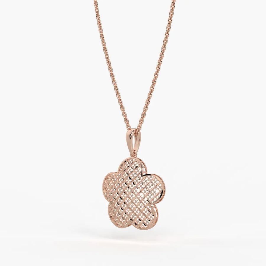 Petal Lattice Floral Pendant