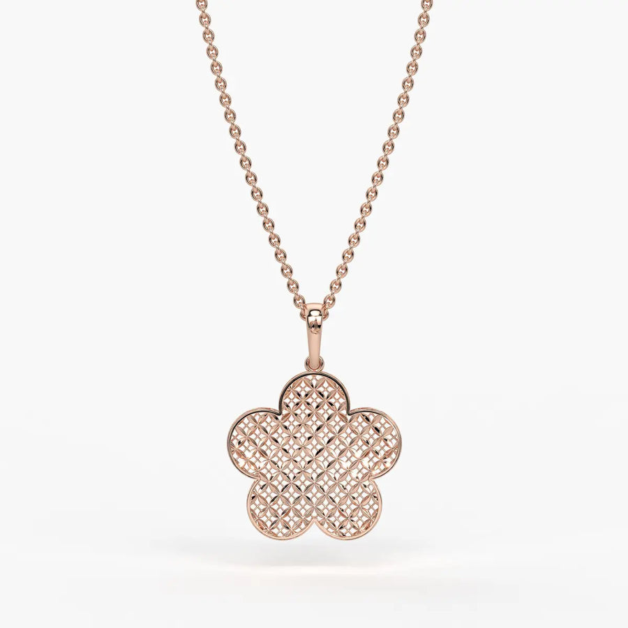 Petal Lattice Floral Pendant