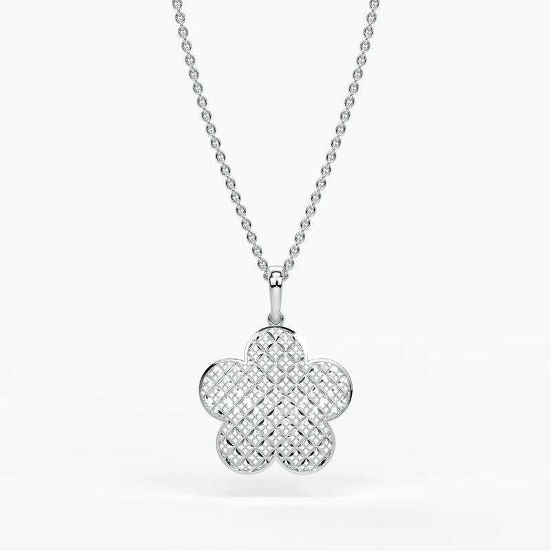 Petal Lattice Floral Pendant