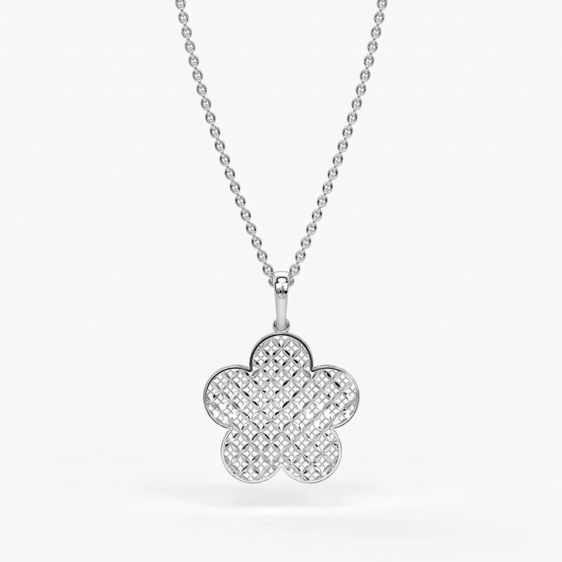 Petal Lattice Floral Pendant