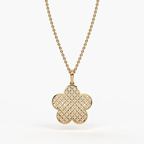 Petal Lattice Floral Pendant