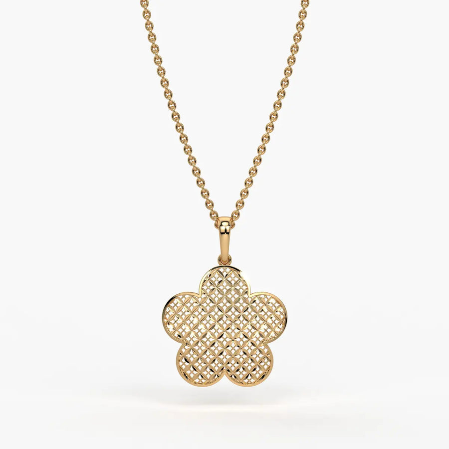 Petal Lattice Floral Pendant