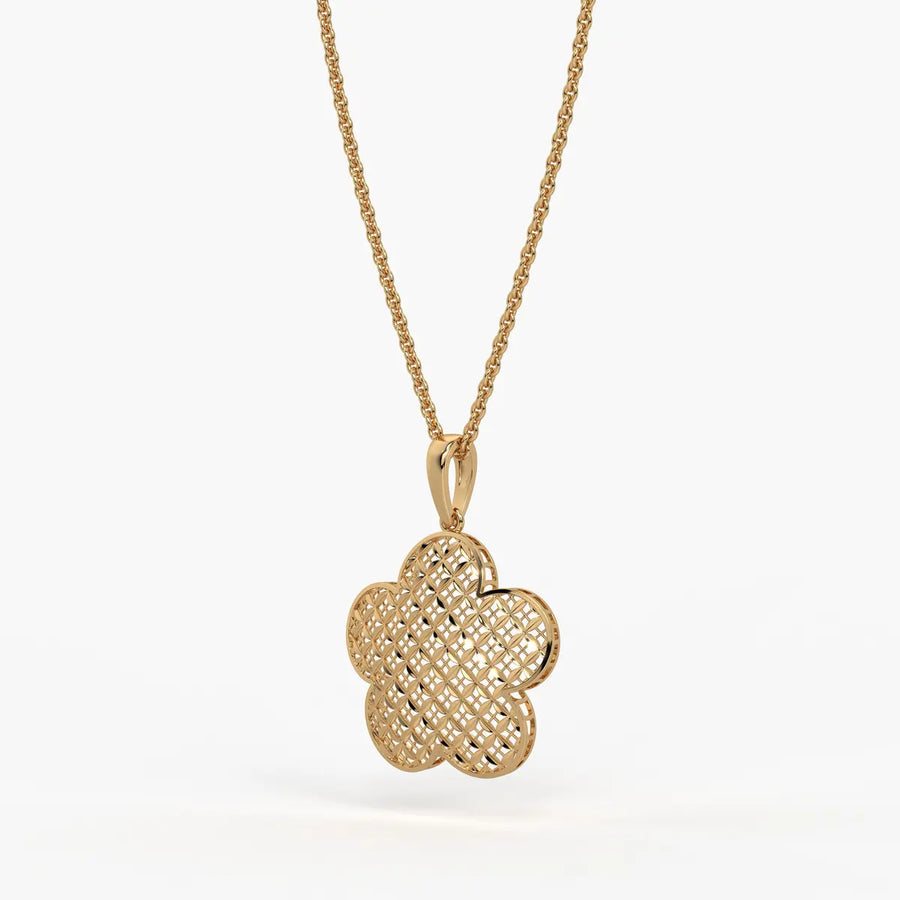 Petal Lattice Floral Pendant