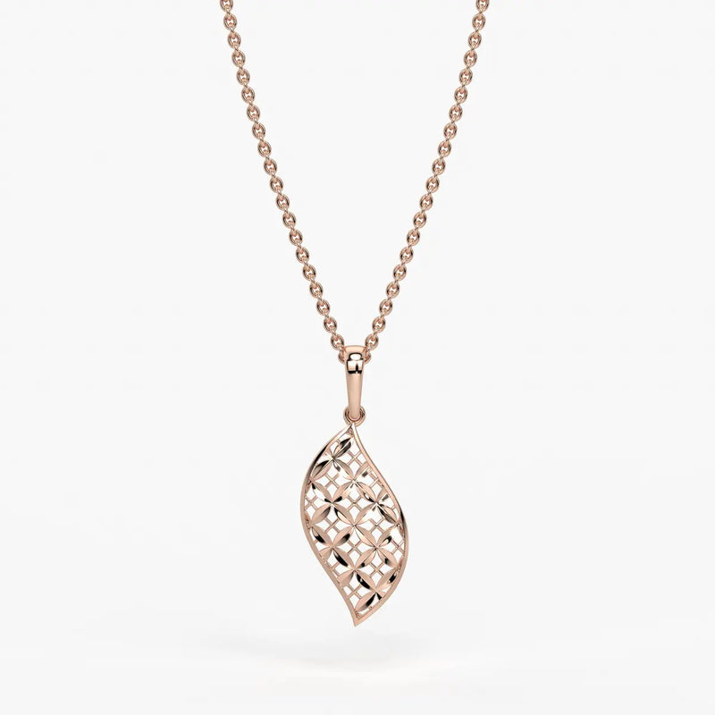 Filigree Leaf Cutout Pendant
