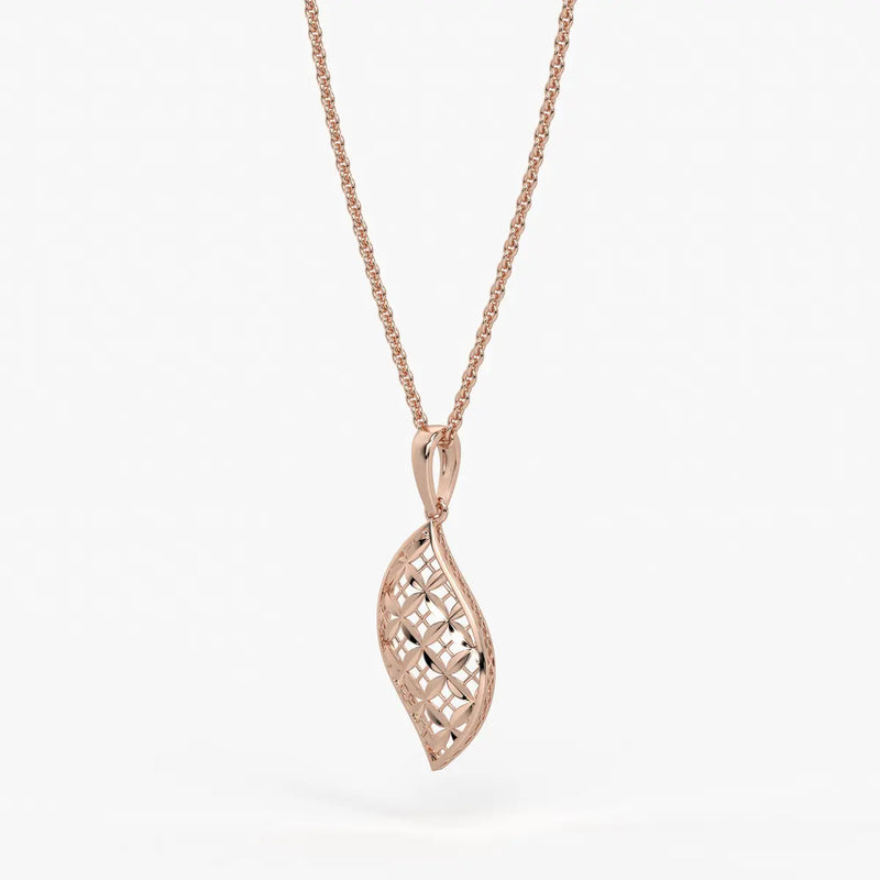 Filigree Leaf Cutout Pendant