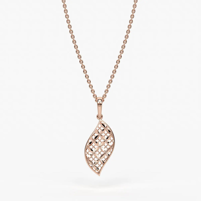 Filigree Leaf Cutout Pendant