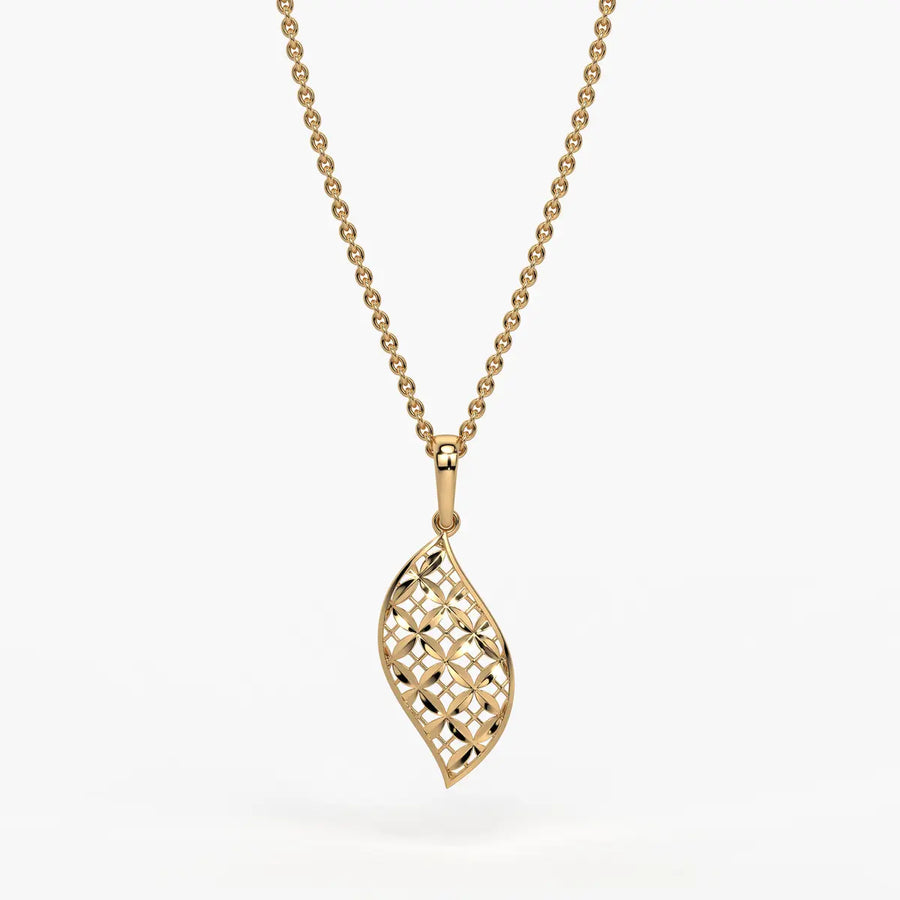 Filigree Leaf Cutout Pendant