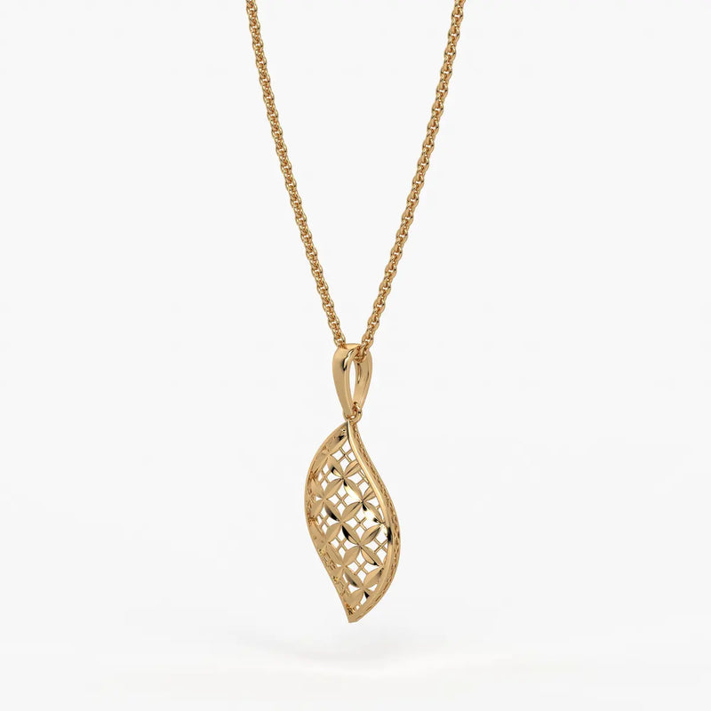 Filigree Leaf Cutout Pendant