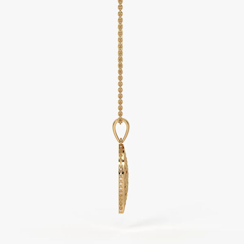 Filigree Leaf Cutout Pendant
