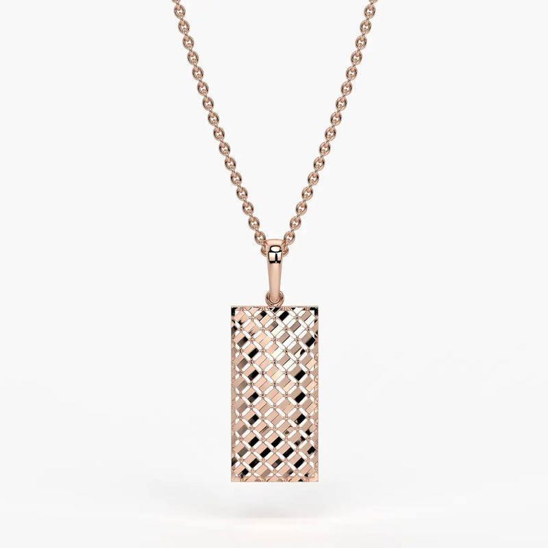 Rectangular Mesh Bar Drop Pendant