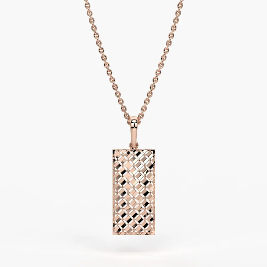 Rectangular Mesh Bar Drop Pendant