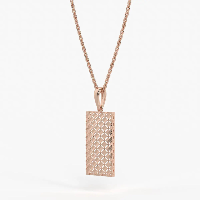 Rectangular Mesh Bar Drop Pendant