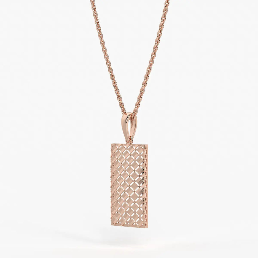 Rectangular Mesh Bar Drop Pendant