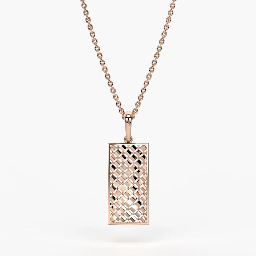 Rectangular Mesh Bar Drop Pendant