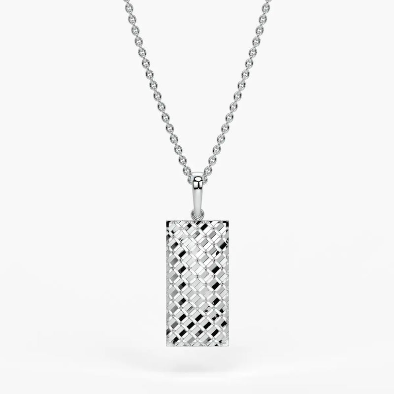 Rectangular Mesh Bar Drop Pendant