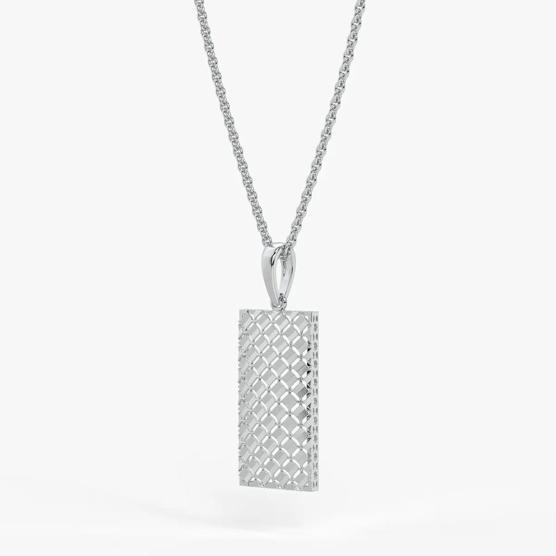 Rectangular Mesh Bar Drop Pendant