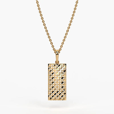 Rectangular Mesh Bar Drop Pendant