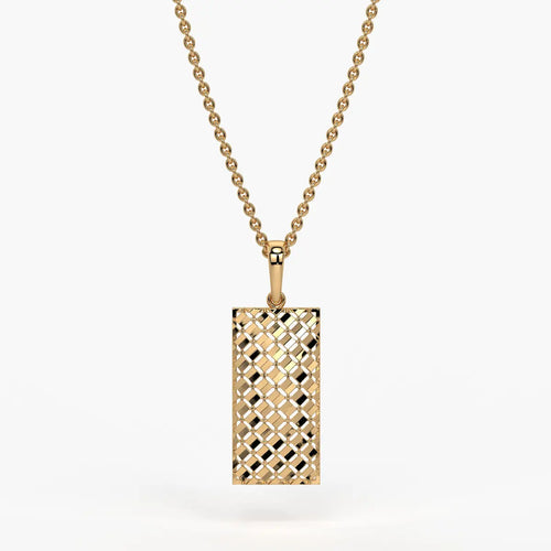 Rectangular Mesh Bar Drop Pendant