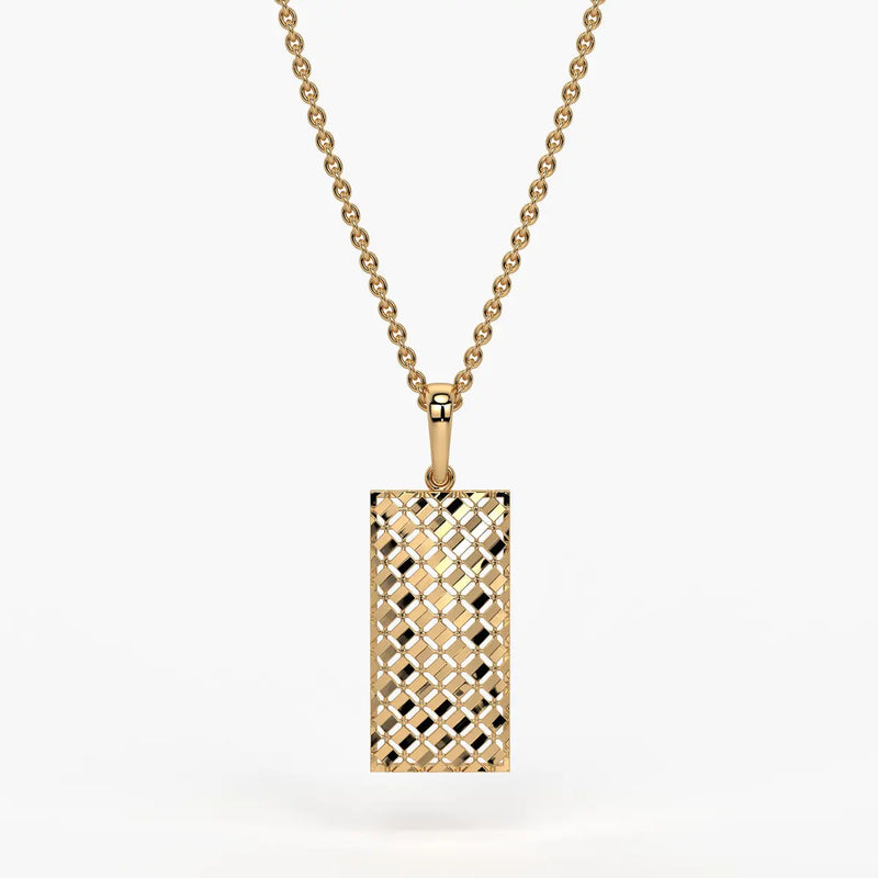 Rectangular Mesh Bar Drop Pendant