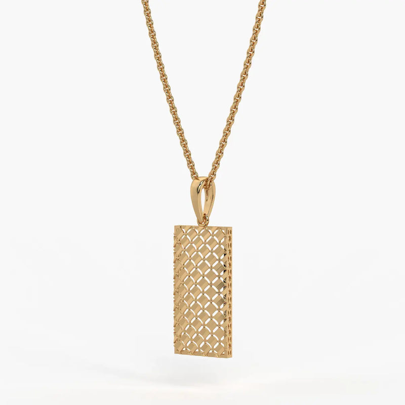 Rectangular Mesh Bar Drop Pendant