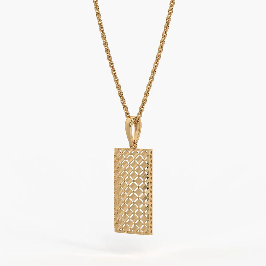Rectangular Mesh Bar Drop Pendant