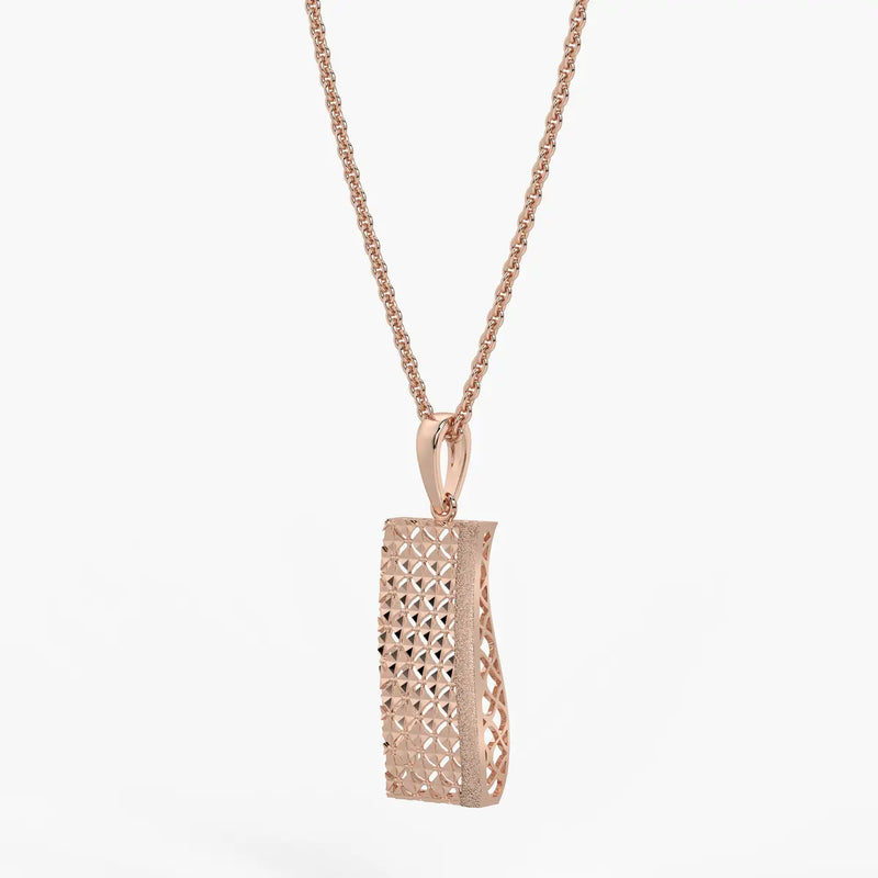 Rectangular Lattice Bar Drop Pendant