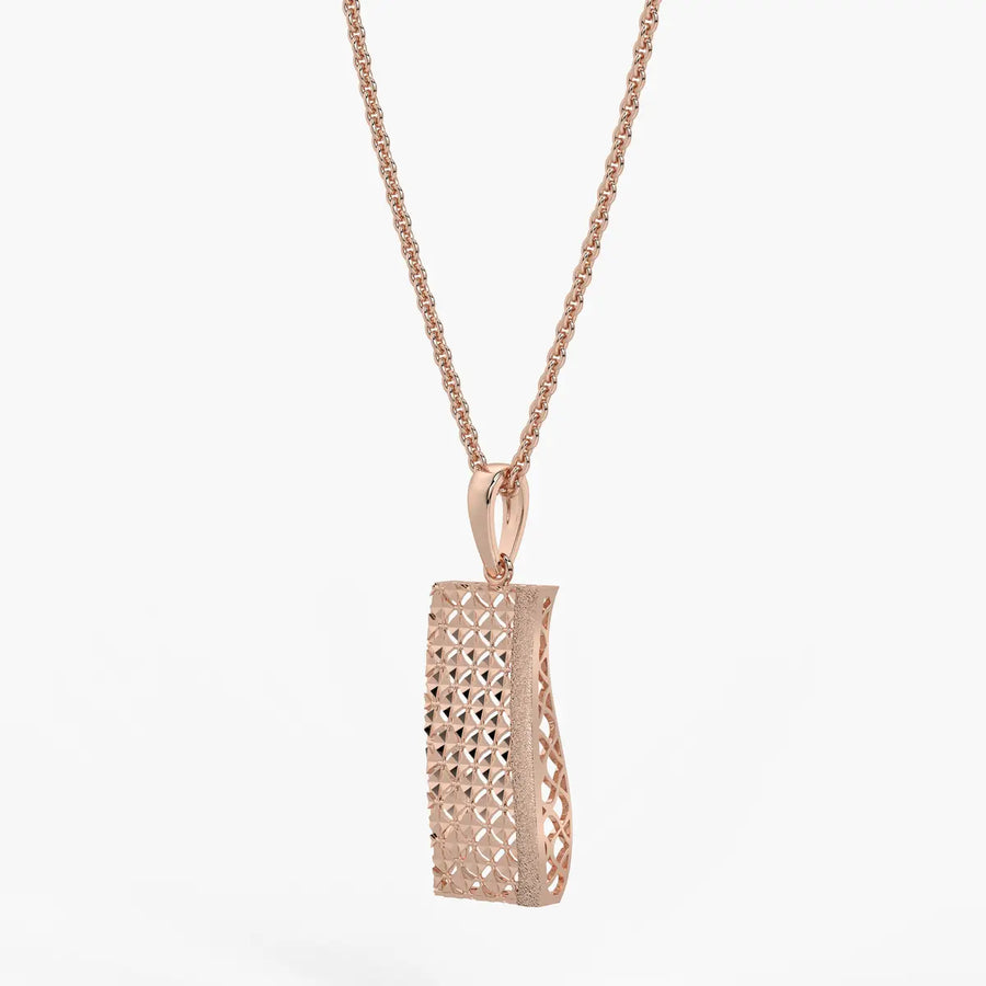Rectangular Lattice Bar Drop Pendant
