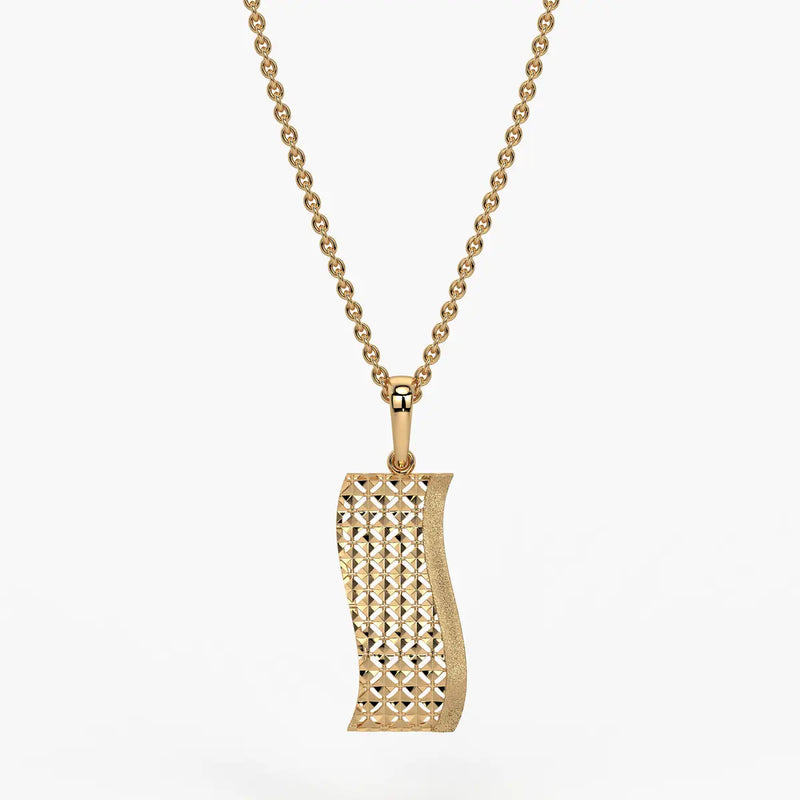 Rectangular Lattice Bar Drop Pendant
