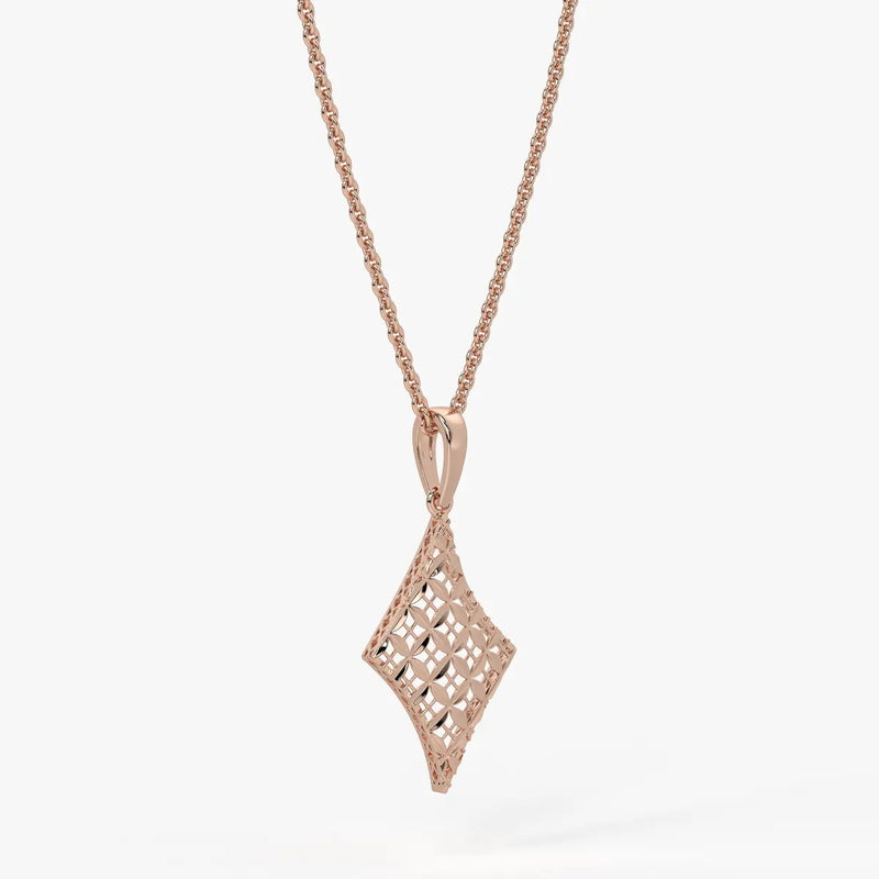 Rhombus Lattice Drop Pendant