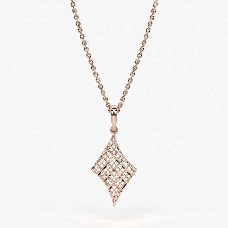 Rhombus Lattice Drop Pendant