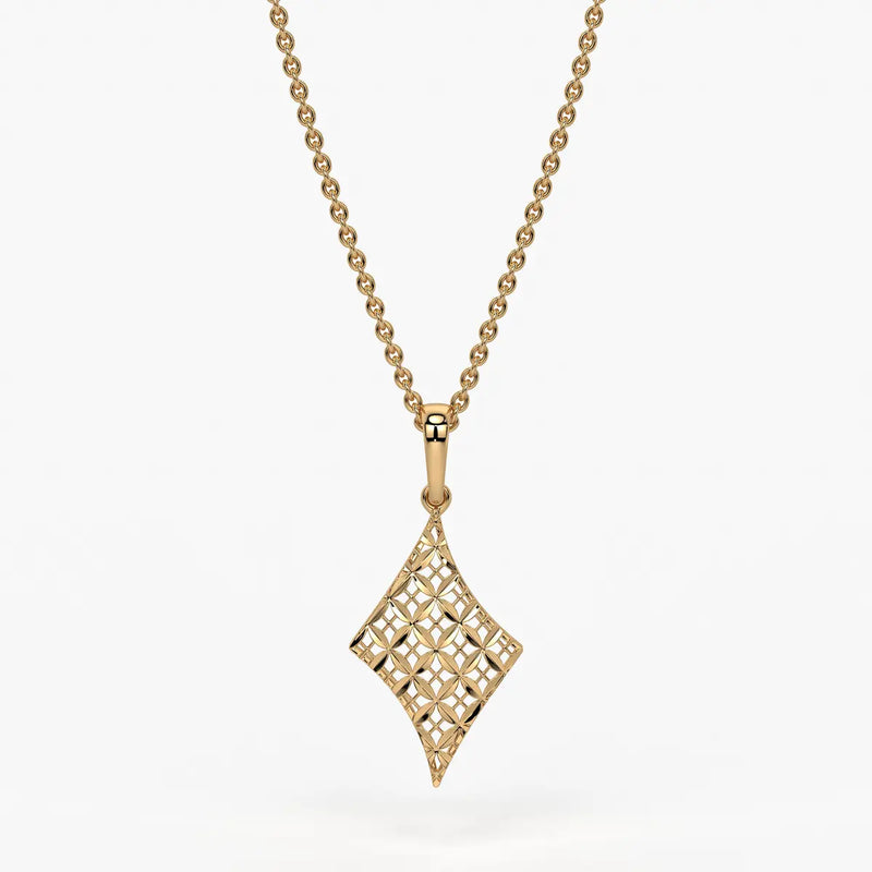 Rhombus Lattice Drop Pendant