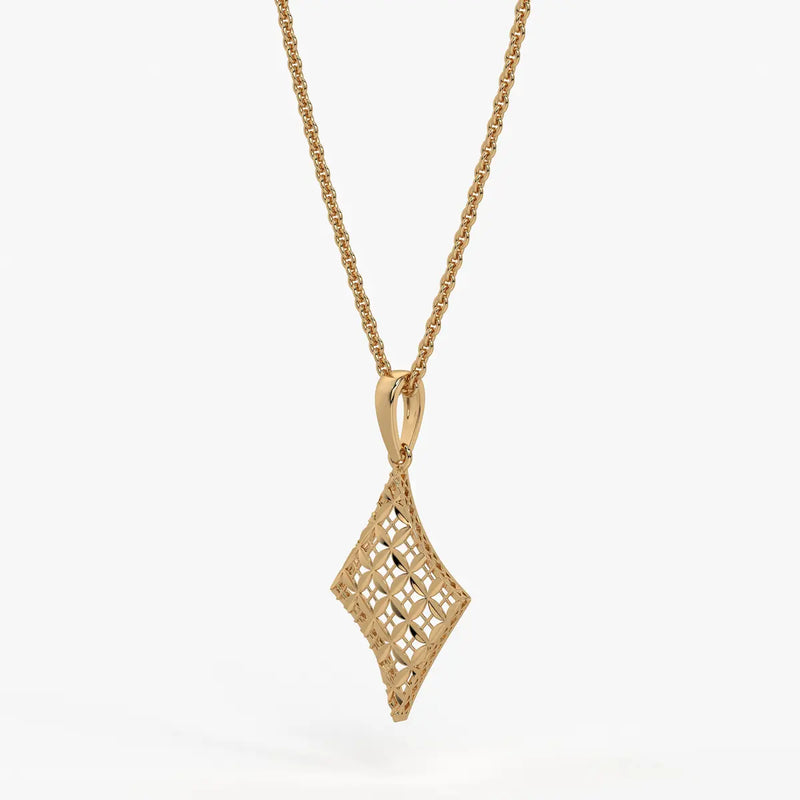 Rhombus Lattice Drop Pendant