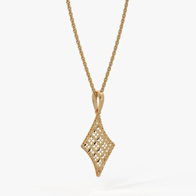 Rhombus Lattice Drop Pendant