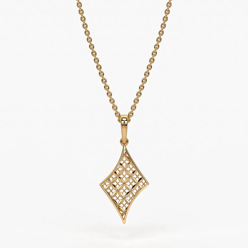 Rhombus Lattice Drop Pendant