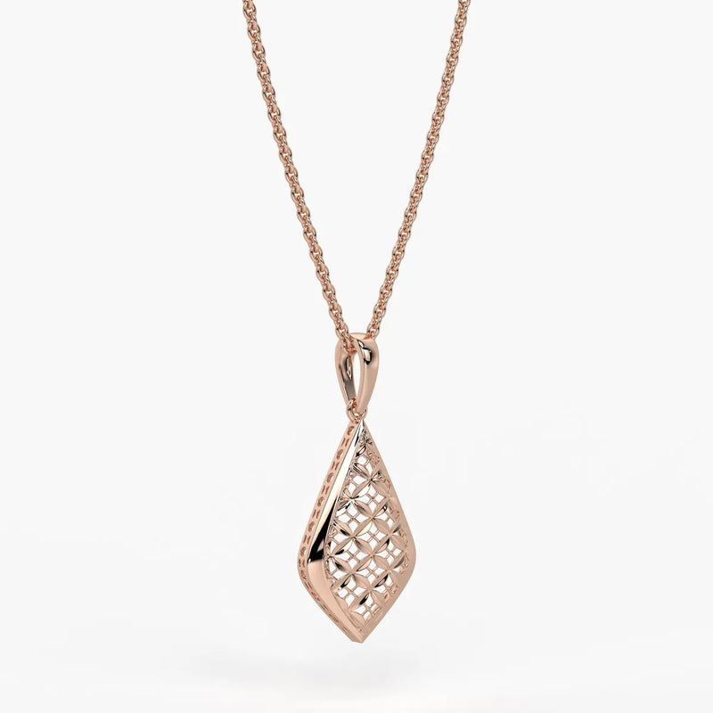 Geometric Lattice Drop Pendant