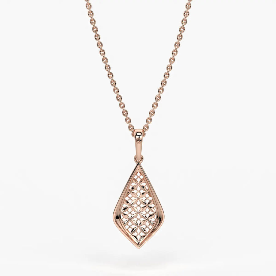 Geometric Lattice Drop Pendant