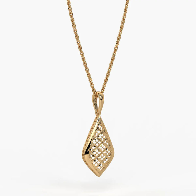 Geometric Lattice Drop Pendant