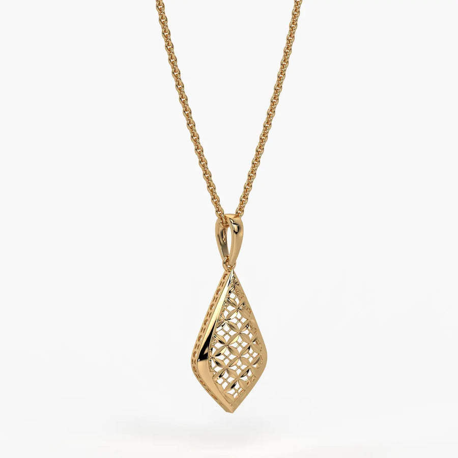 Geometric Lattice Drop Pendant