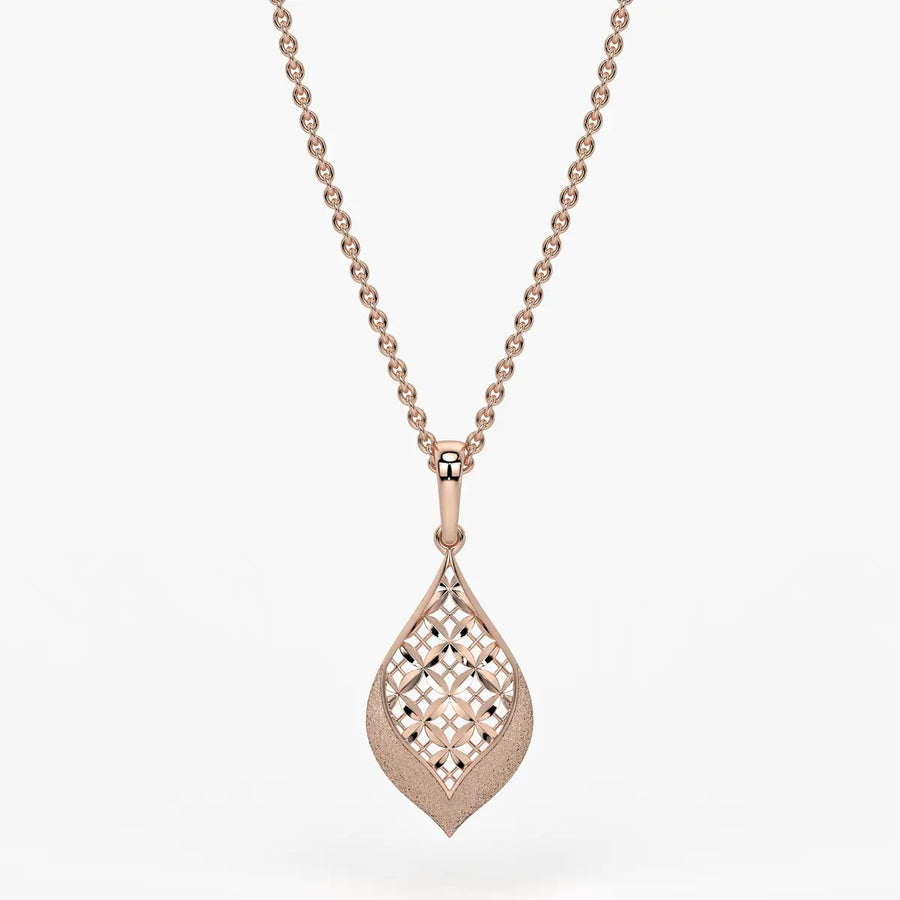 Floral Teardrop Drop Pendant