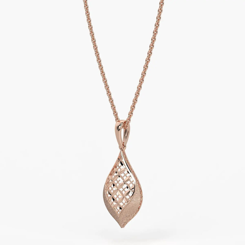 Floral Teardrop Drop Pendant